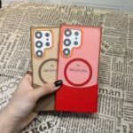 New Design up and Down Stitching Two-color Frosted Magnetic Suction Phone case for Samsung - Image 5