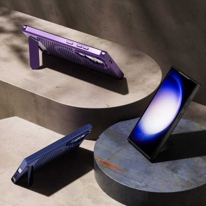 Luxury Flip Stand Phone Case Honeycomb Breathable Cooling Case Magnetic Attachment Compatible - Image 2