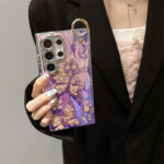 The New Blue Rhinodiamond Oil Painting Purple Butterfly Wristband Fashion Phone case - Image 3