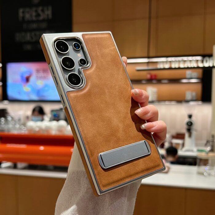 High Quality Electroplated Leather Case for Samsung - Image 7