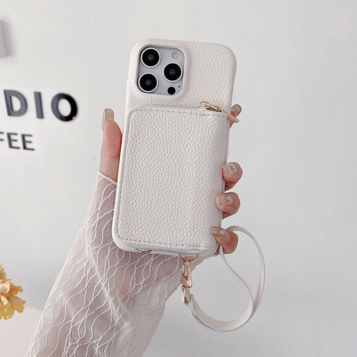 Wallet Mobile Case Card Holder Premium Kickstand Flip Protective with Lanyard 3