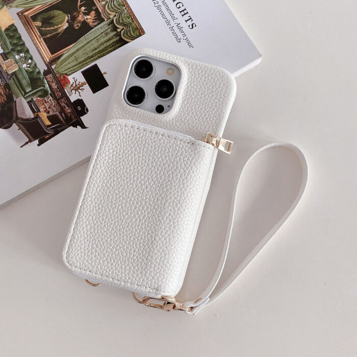 Wallet Mobile Case Card Holder Premium Kickstand Flip Protective with Lanyard 1