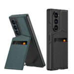 Credit Card Slot Holder Hinge Leather Case for Samsung Galaxy Z Fold - Image 6