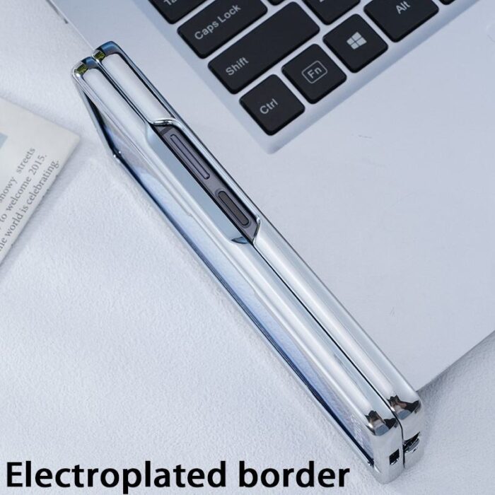 High Quality Plating Leather Magnetic Phone Case for Samsung Z Fold - Image 4