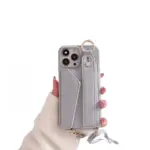 Crossbody Wrist Strap Wallet Leather Cover for iPhone - Image 7