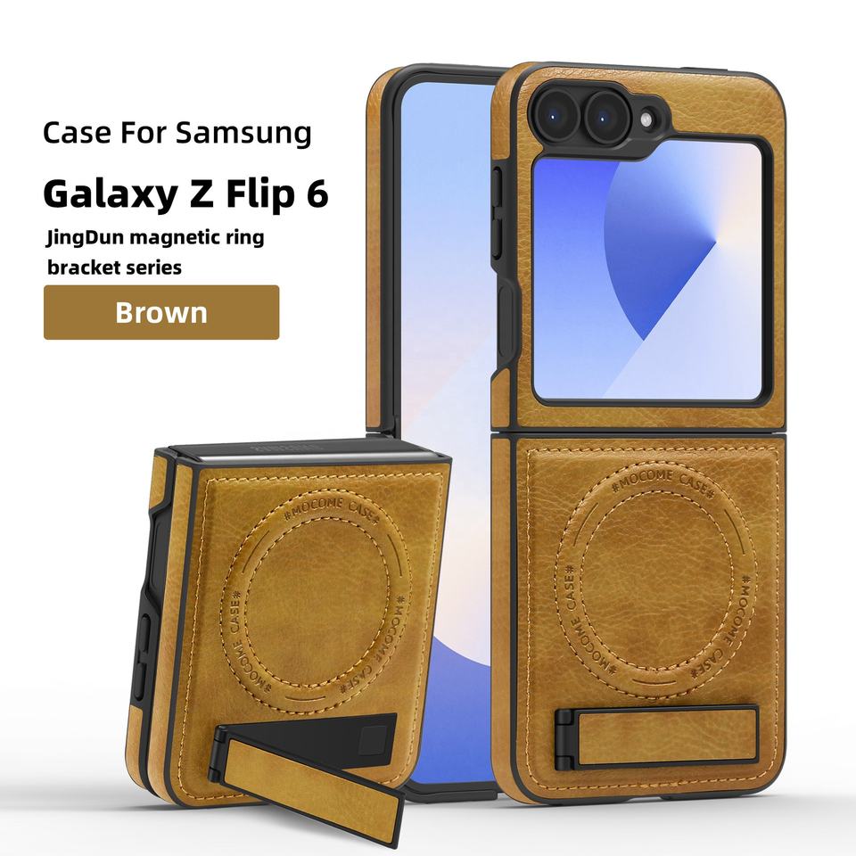 PU Leather Kickstand Protection Magnetic Wireless Charging Shockproof Phone Cover