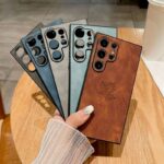 PU Leather Maple Leaf Pattern Shockproof Phone case