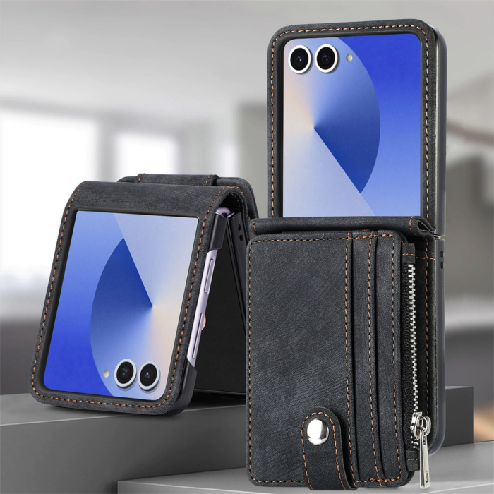 Detachable Card Holder Wallet Phone Case for Samsung Galaxy Z Flip - Image 5