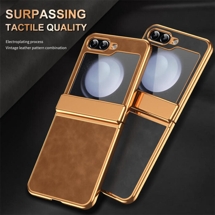 Luxury Retro Leather Hinge protection Full Body Shockproof Case - Image 3