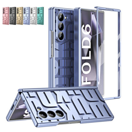 Luxury Plating Clear Hinge protector Full Body Cover Shockproof Case with Tempered Glass