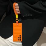 Puffer Soft TPU Phone Case for Samsung Furry Wrist Chain Strap Cover - Image 2