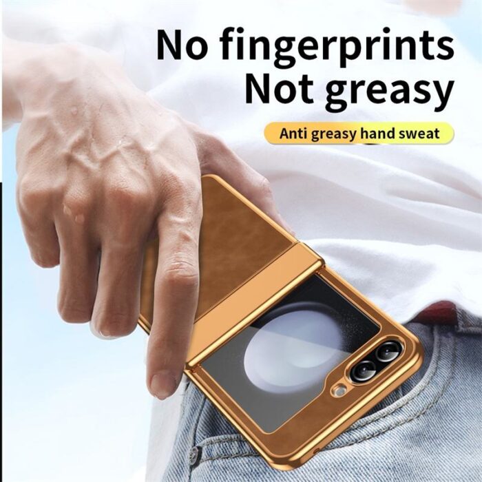 Luxury Retro Leather Hinge protection Full Body Shockproof Case - Image 5