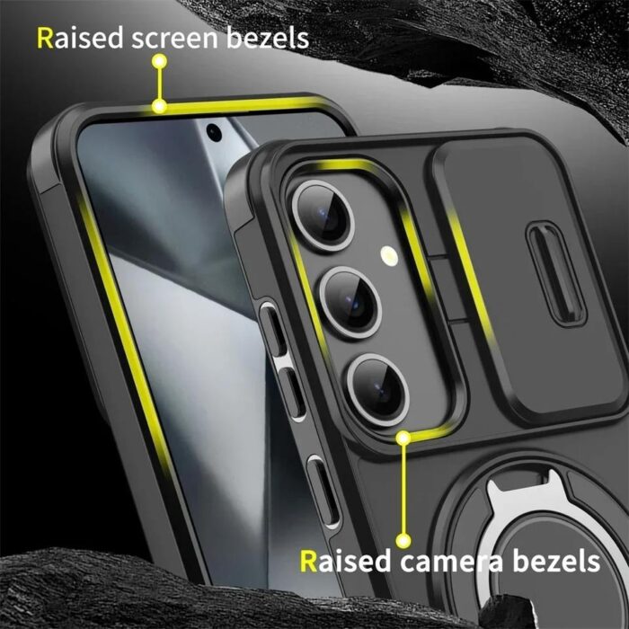 Heavy Duty Armor TPU+PC Shockproof Rotating Stand Ring Holder Phone Case - Image 4