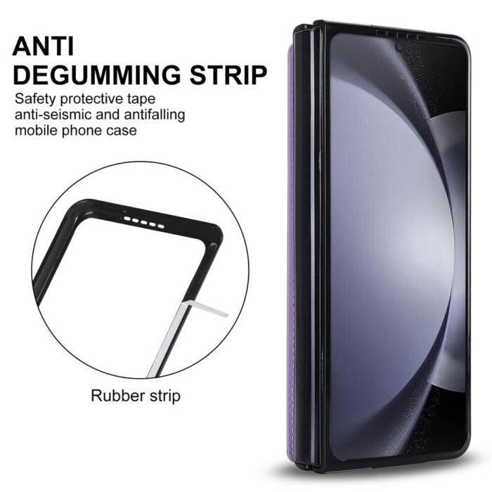 For Samsung Z Fold Mobile Phone case with Pen Pocket and Card Double Magnetic Buckle Protective Cover - Image 3