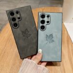 PU Leather Maple Leaf Pattern Shockproof Phone case - Image 2