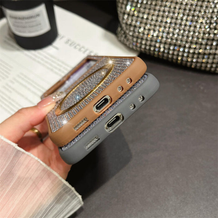 Luxury Glitter Phone Case With Crystal Bracelet for Samsung Z Flip - Image 3