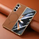 Protective Leather Case with Litchi Pattern Electroplated Shell Film Phone Case - Image 7