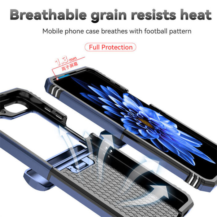 Rugged Armor Shockproof Mobile Phone Case Magnetic Ring Holder Cover for Samsung Galaxy Z Flip - Image 5