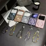 Luxury Glitter Phone Case With Crystal Bracelet for Samsung Z Flip - Image 7