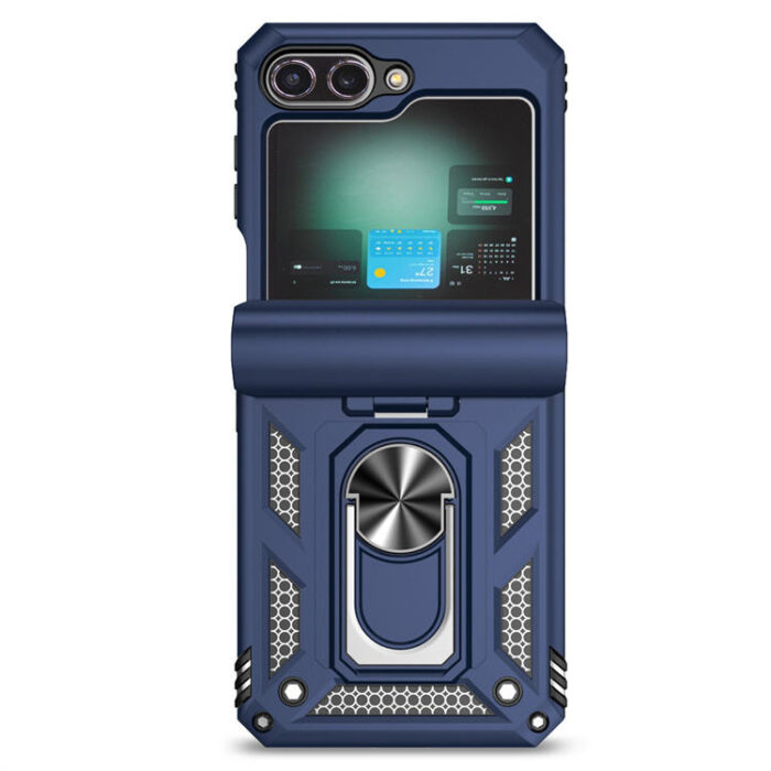 Rugged Armor Shockproof Mobile Phone Case Magnetic Ring Holder Cover for Samsung Galaxy Z Flip - Image 3