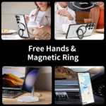 Transparent Back Plating Bumper Shockproof Wireless Charge Magnetic Car Mount Case - Image 5