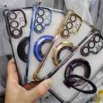 Luxury Magnetic Plating Stand Shockproof Clear Case for Samsung - Image 3