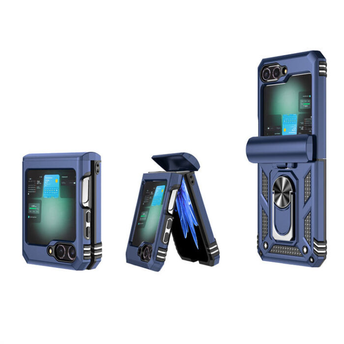Rugged Armor Shockproof Mobile Phone Case Magnetic Ring Holder Cover for Samsung Galaxy Z Flip - Image 4