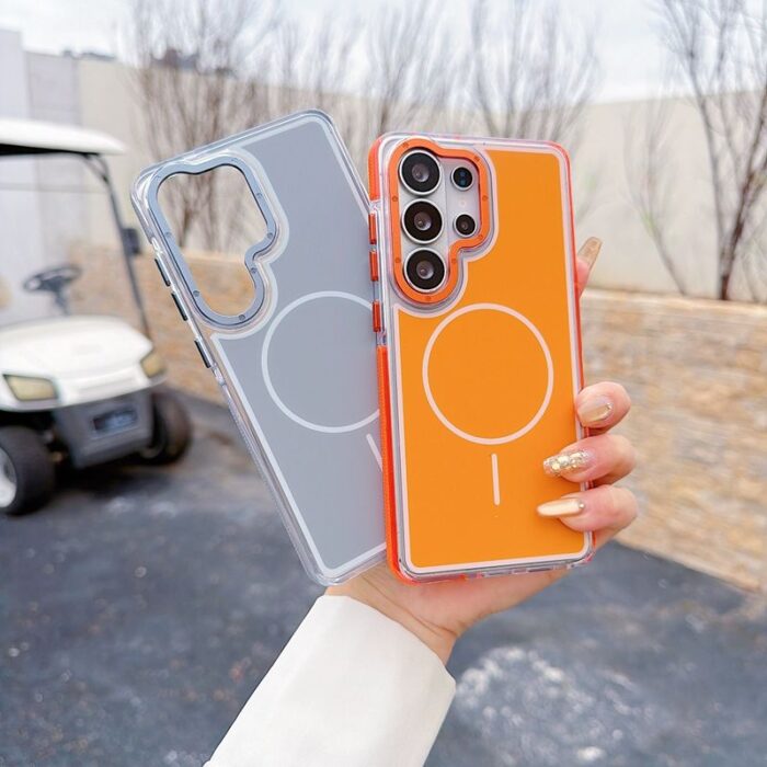 Shockproof Soft TPU Hard PC with Metal Camera Frame Phone Case with Magnetic Cover for Samsung Galaxy S26 Ultra - Image 1