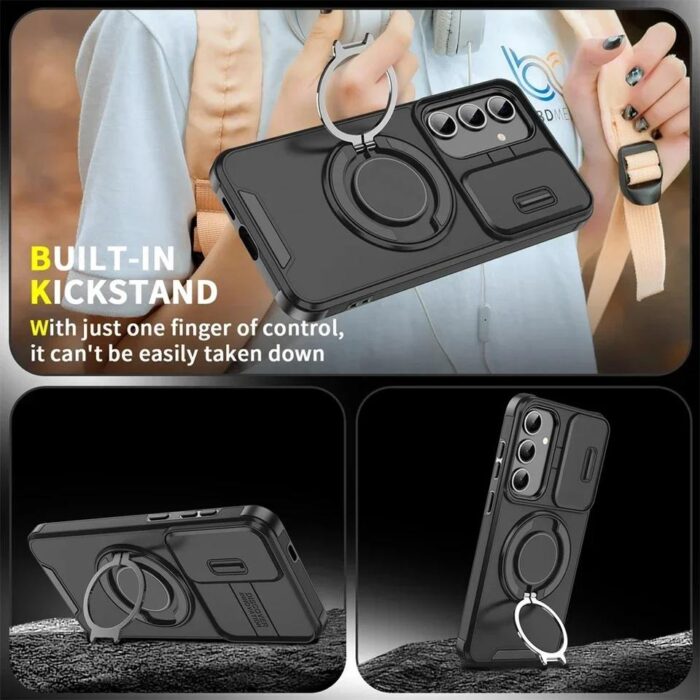 Heavy Duty Armor TPU+PC Shockproof Rotating Stand Ring Holder Phone Case - Image 6