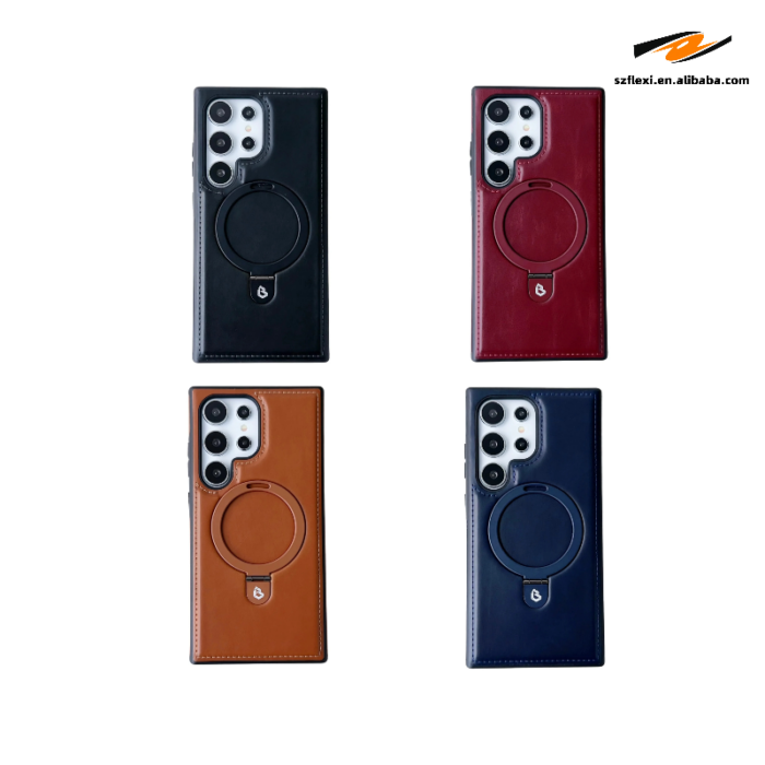 Luxury PU Leather Holder Magnetic Phone Case for Samsung - Image 2