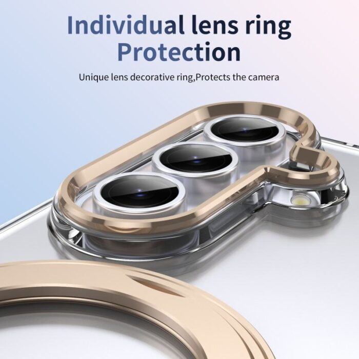 High Quality Magnetic Rotating Stand Clear Case for Samsung Z Fold - Image 3