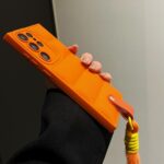 Puffer Soft TPU Phone Case for Samsung Furry Wrist Chain Strap Cover - Image 4