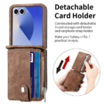 Detachable Card Holder Wallet Phone Case for Samsung Galaxy Z Flip - Image 2