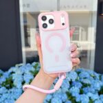 Frosted Camera Protection Shockproof Bumper Wireless Charge with Nylon Hand Strap for iPhone Cases Lanyard - Image 4