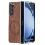 High Quality Plating Leather Magnetic Phone Case for Samsung Z Fold - Image 7