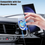 Transparent Back Plating Bumper Shockproof Wireless Charge Magnetic Car Mount Case - Image 3