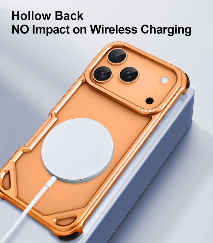 Metal Frame Phone Case with Magnetic Wireless Charging Compatibility, Shockproof Minimalist - Image 3