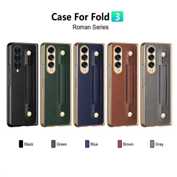Multi-Function Lichee Pattern PU Leather Phone case for samsung Z Fold - Image 2