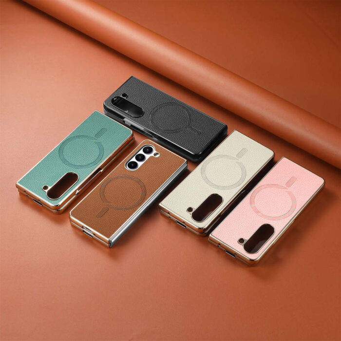 Protective Leather Case with Litchi Pattern Electroplated Shell Film Phone Case - Image 2