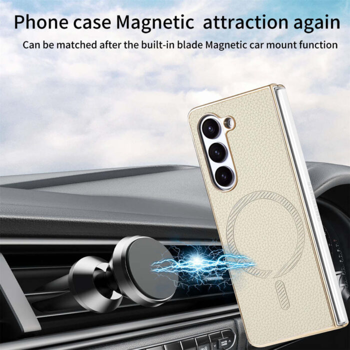 Protective Leather Case with Litchi Pattern Electroplated Shell Film Phone Case - Image 5