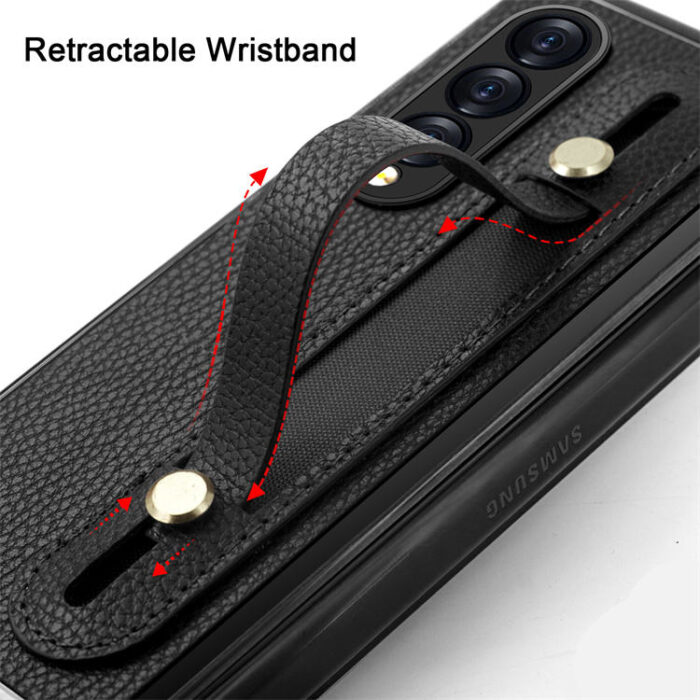 Multi-Function Lichee Pattern PU Leather Phone case for samsung Z Fold - Image 6