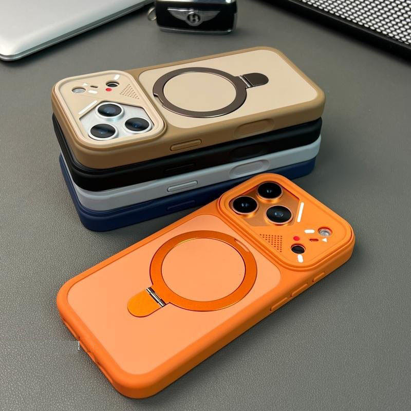 New Style Acrylic Luxury Armor Design Magnetic Ring Holder Shockproof Phone Case