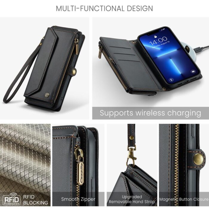 CaseMe Wireless Charge Mobile Phone Accessories RFID Wallet Cards Holder Pouch for iPhone Case - Image 2