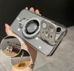 High Quality Transparent Magnetic Holder Phone case for iphone - Image 5