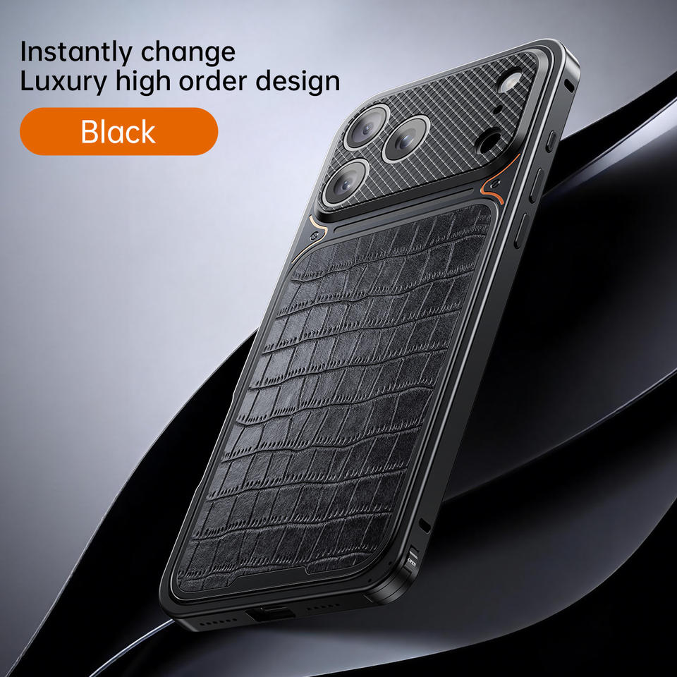 Leather Texture 360 Protection Camshield Business Mobile Phone Case