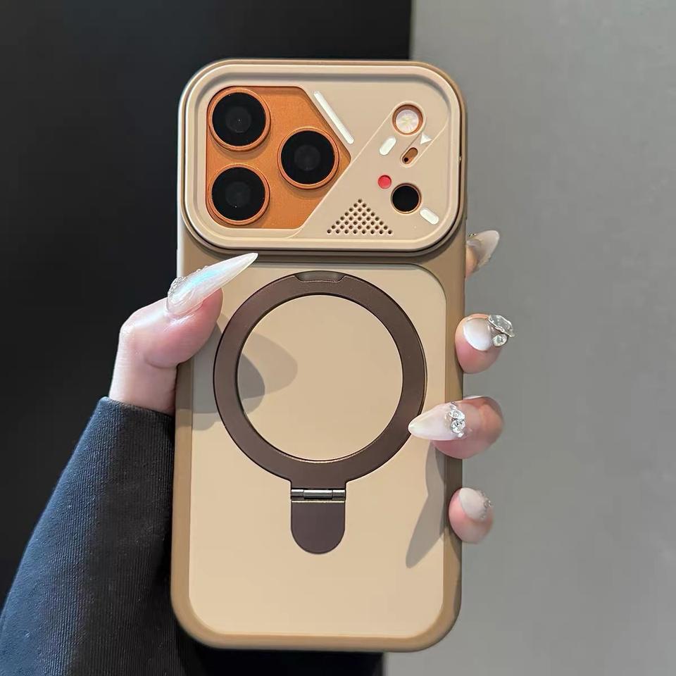 New Style Acrylic Luxury Armor Design Magnetic Ring Holder Shockproof Phone Case