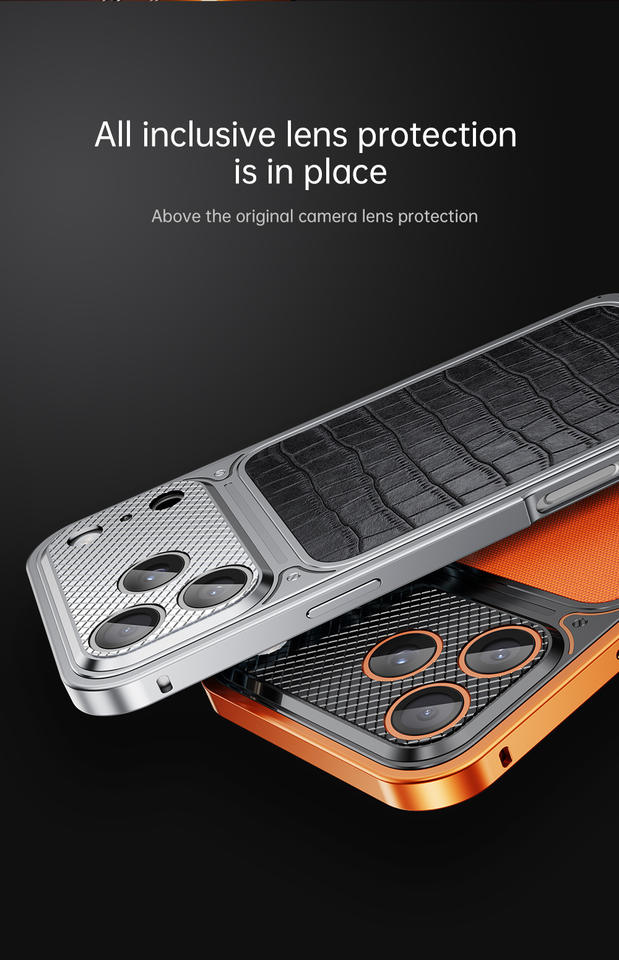 Leather Texture 360 Protection Camshield Business Mobile Phone Case