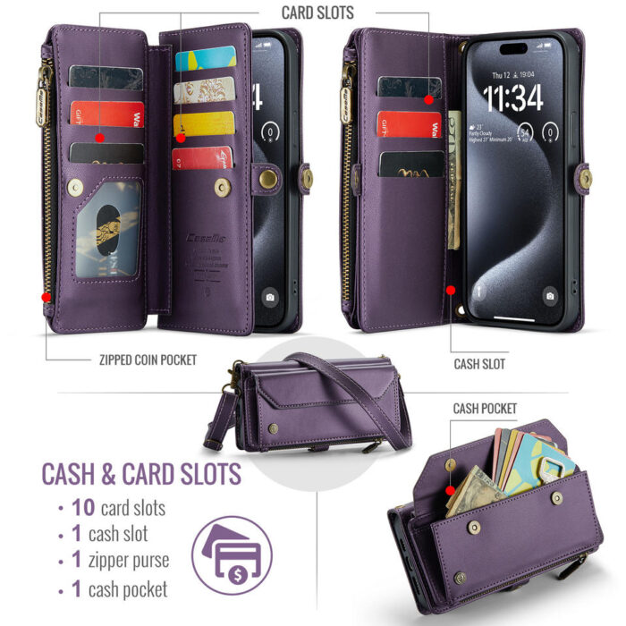 CaseMe Wireless Charge Mobile Phone Accessories RFID Wallet Cards Holder Pouch for iPhone Case - Image 3