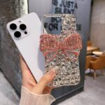 Luxury Full Inlay Diamond Shining 3D Bow Pattern Phone Case High Quality Shockproof Back Cover - Image 4