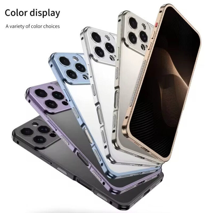 Aluminium Frame Metal Bumper Phone Case with Camera Protector Back Cover 4